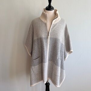 Zip-Up Cashmere Poncho